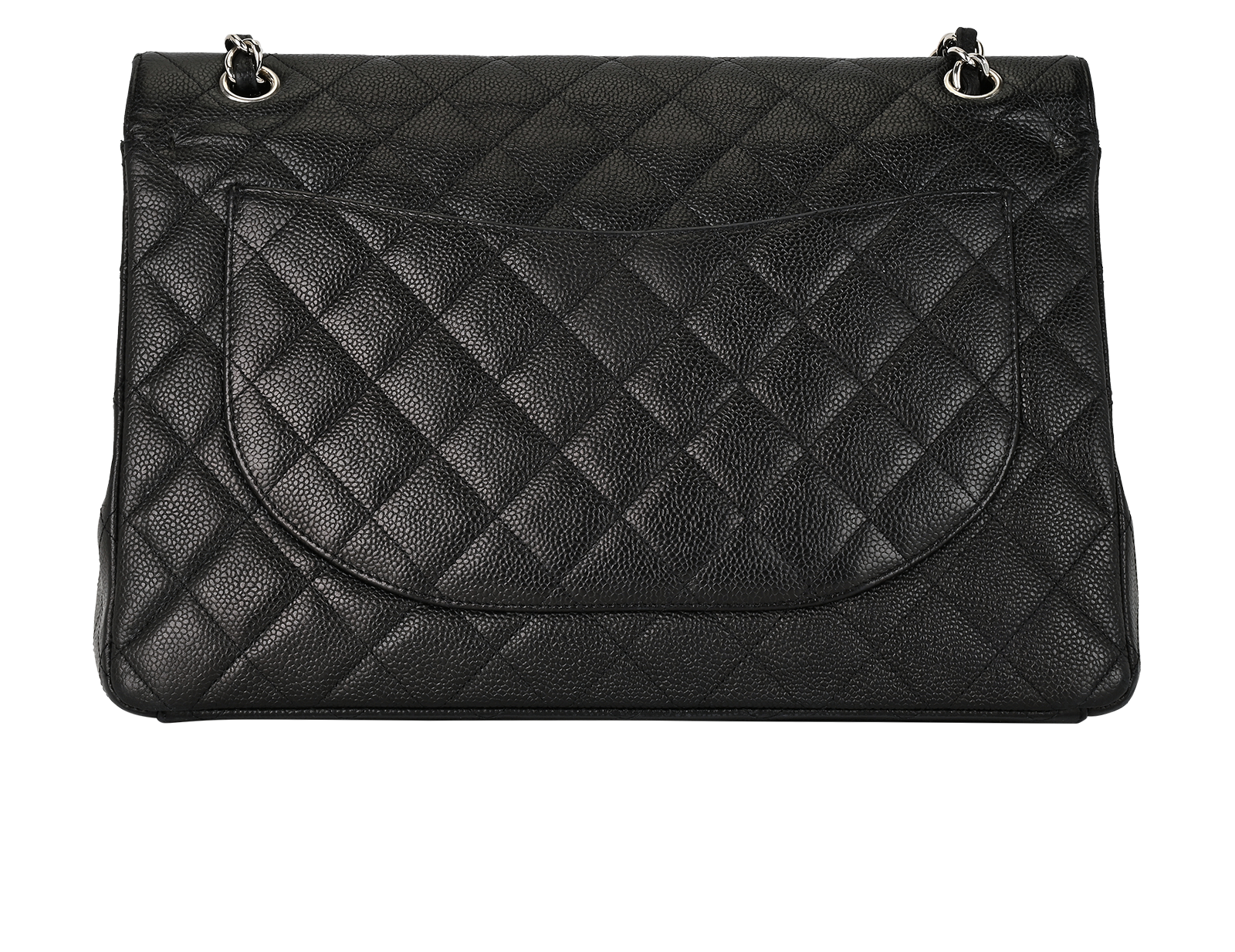 Maxi Double Flap, &pound;4,100, Handbags, Black, Caviar Leather, Back view